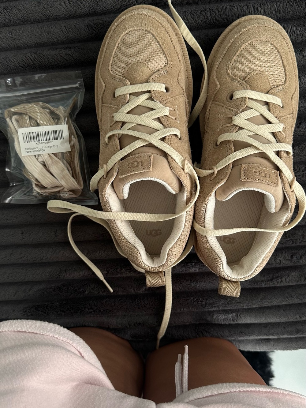 UGG women Beige/Tan Lace-Up Sneakers